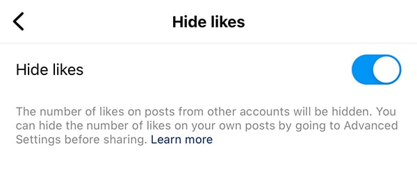 how to hide your likes on instagram account